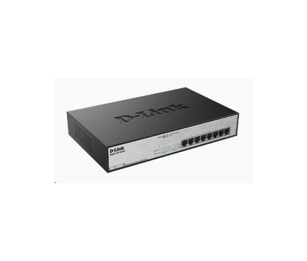 D-Link DGS-1008MP 8-port Gigabit PoE switch, 8x gigabit PoE RJ45, PoE budget 140W EDF_385202