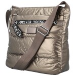 Stylová dámská textilní crossbody kabelka Zayana, zlatá