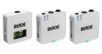 Rode Wireless GO Gen 3 bílá / Bezdrátový mikrofonní systém / 2x vysílač a 1x přijímač / 3.5mm jack / USB-C (WIGOGEN3W)