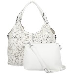 Moderní dámská koženková kabelka na rameno Margita, bílá