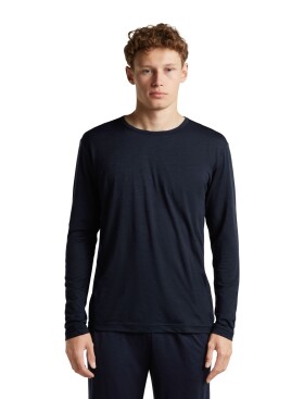 Pánské merino triko dlouhý rukáv ICEBREAKER Mens Merino 150 Lodge LS Tee, Midnight Navy velikost: L