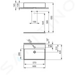 IDEAL STANDARD - Strada Umyvadlo 600x420x145 mm, 1 otvor pro baterii, bílá K078101