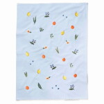 Rifle Paper Co. Bavlněná utěrka Fruit Stand Embroidered, modrá barva, textil