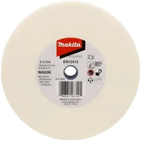 Makita Brusný kotouč na kov WA60K bílý / Brusný kotouč / 150 x 16 x 12,7 mm / zrnitost 60 (B-51926)