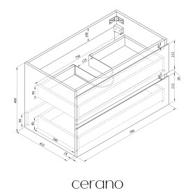 CERANO - Koupelnová skříňka pod umyvadlo Carole - antracitová - 79x48x45 CER-692779