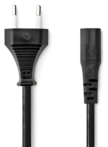 Nedis napájecí kabel Euro-IEC320-C1 černá / Napájecí kabel / Poniklovaný / 2 m / Plochý / PVC (CEGB11060BK20)