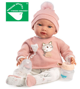 Guca 10301 ADA - zátěžová realistická panenka miminko s měkkým látkovým tělem - 42 cm