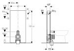 GEBERIT - Monolith Sanitární modul pro stojící WC, 101 cm, boční přívod vody, mátově zelená 131.003.SL.5