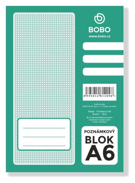 Poznámkový blok A6, čtvereček, 50 listů