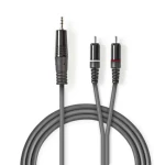 Nedis Stereo Audio kabel jack 3.5 mm (M) - 2x RCA (M) 3.00 m tmavě šedá (COTH22200GY30)
