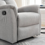 Relaxační křeslo, manuální ovládání, světle šedá látka