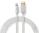 Nedis Lightning kabel 1 m / Datový kabel / USB-A (M) - Lightning 8-pin (M) / USB 2.0 / 480 Mbps / pozlacené konektory (CCTB39300AL10)