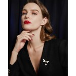 Perleťová brož Swarovski Elements Francoa - vážka, perla, Zelená