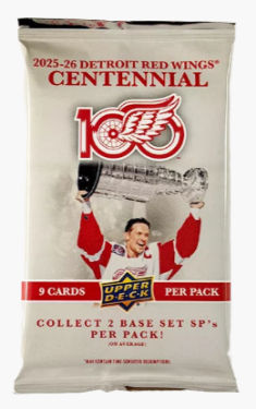 Hokejové Karty 2025-26 Upper Deck Detroit Red Wings NHL Centennial Hobby Balíček
