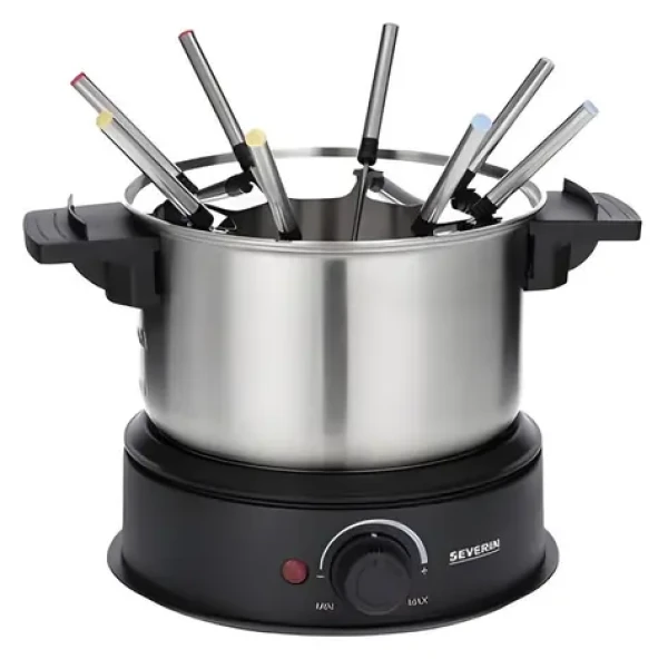 Severin FO 2470 nerez-černá / Fondue sada / 1500W / 1,4l / pro 8 osob (2470)