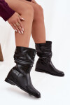 Kožené Dámské Kotníkové Boty S Vráskou Vyteplené Maciejka K7211 02 Černé 37