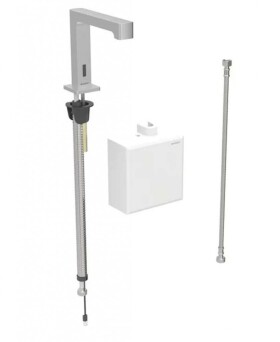 GEBERIT - Brenta Elektronický umyvadlový ventil, bateriové napájení, easy to clean, kartáčovaná nerez 116.173.SN.1