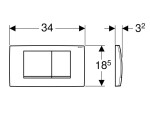 Geberit ovládací tlačítko Twinline 30 bílá s chrom lesk proužkem (pro UP130) 115.899.KJ.1 115.899.KJ.1