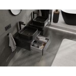 MEXEN/S - Orio koupelnová skříňka pod umyvadlo łazienkowa 50, 1 šuplík, černá lesk 91A10-05023-1-BF70