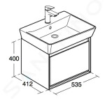 IDEAL STANDARD - Connect Air Skříňka pod umyvadlo Cube 600 mm, 530x409x400 mm, dekor šedý dub/bílá mat E0846PS