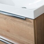 MEREO - Mailo, koupelnová skříňka s keramickým umyvadlem 61 cm, dub Riviera, chrom madlo CN520