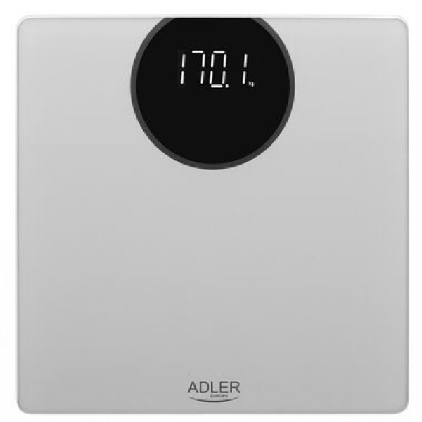 Adler AD 8175 stříbrná / Osobní váha / maximálně 180 kg / přesnost 100 g / LED displej / 3x 1.5V AAA (AD 8175)