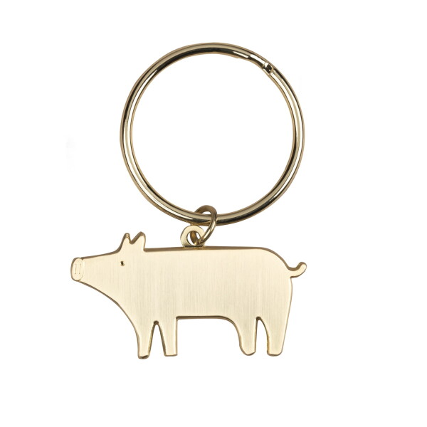 Räder Kovová klíčenka Lucky Pig, zlatá barva, kov