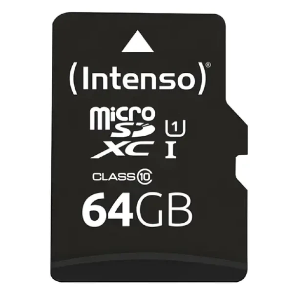 Intenso 64GB / Paměťová karta / MicroSDXC / UHS-I / Class 10 / čtení až 90 MB/s (3423490)