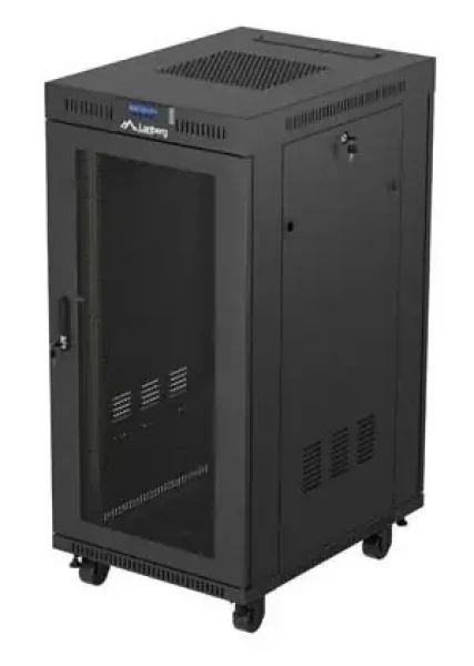 Lanberg FF01-6824-23BL černá / Stojanový rozvaděč / 24U / 1320 mm / 600x800 mm / nosnost 1200 kg (FF01-6824-23BL)