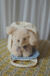 Konges Sløjd Hračka mazlíček v přepravce Cat / Bunny / Dog Bunny, krémová barva, plast, textil