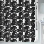 Spirella PATCHWORK urban černá / Sprchový závěs / 180 x 200 cm / polyester