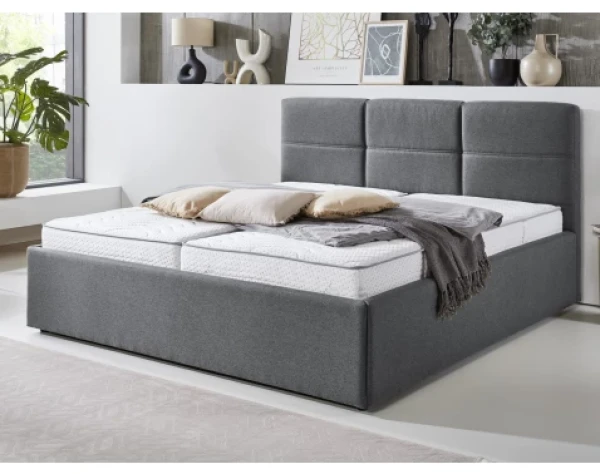 Postel Domango 140x200 cm, středně šedá látka