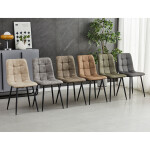 Židle jídelní, šedá látka cowboy, nohy černý kov