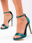 Originální dámské zelené sandály na jehlovém podpatku