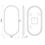 SAPHO MINOX oválné zrcadlo LED osvětlením 50x100cm MX250
