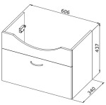 HOPA - Skříňka s keramickým umyvadlem VIKY 55/65/80 - Rozměr A - 75.2 cm, Rozměr B - 34 cm, Rozměr C - 43.7 cm OLNVIKI380+OLKE70802