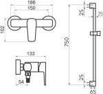 NOVASERVIS - Koupelnová sada sprchová Metalia 58, chrom 58061KIT,0