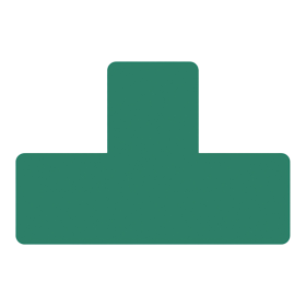 Djois podlahové samolepicí značení - tvar T, 15 x 5 cm, zelené, 10 ks