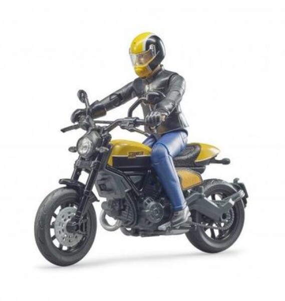 Bruder 63053 BWORLD Motocykl Scrambler Ducati Scrambler s jezdcem