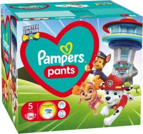 Pampers Pants Paw Patrol 12-17 kg (66ks) / Plenkové kalhotky / Velikost 5 (12-17 kg) (8006540863619)