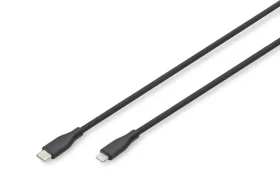 Digitus černá / Nabíjecí a datový kabel / USB-C - Lightning / MFI / 2 m (AK-600110-020-S)