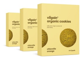 Vilgain Cookies BIO – 3× chlorella a pomeranč 135 g (4 x 2 sušenky)