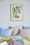 Hübsch Bavlněné povlečení Aki Blue/Yellow 140 x 200 cm, modrá barva, žlutá barva, textil