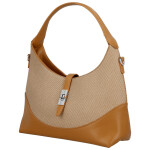 Trendy dámská koženková kabelka do ruky Lussy, hnědá