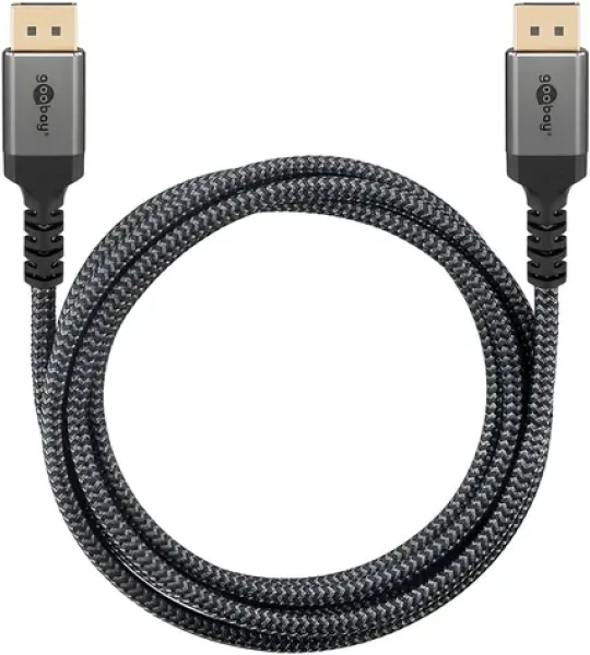 Goobay Plus DisplayPort 1.4 šedá / Video kabel / 8K 60 Hz / 5 m / DSC 1.2 (65267)