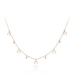 Ocelový náhrdelník se zirkony Susan Gold - chirurgická ocel, Zlatá 40 cm + 5 cm (prodloužení)