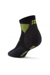 CEP dámské kotníkové běžecké kompresní ponožky 5.0 - black/lime Velikost: III (EUR 37-40)