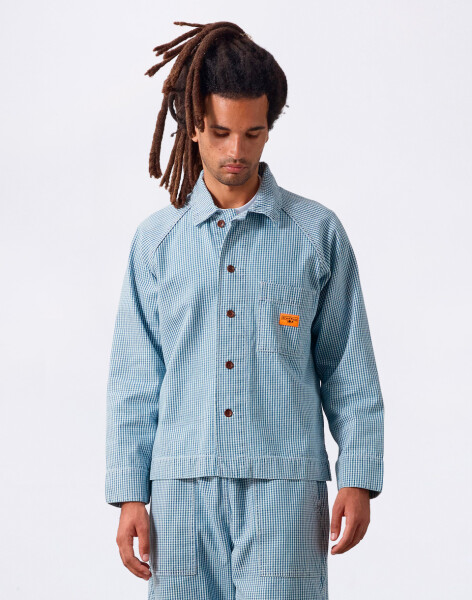 Service Works House Gingham FOH Jacket Blue M