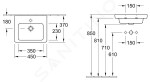 VILLEROY & BOCH - Subway 2.0 Umývátko nábytkové 450x370 mm, s přepadem a otvorem pro baterii, bílá 7315F501