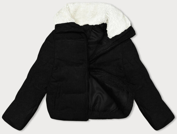 Černá dámská manšestrová bunda s vysokým stojáčkem J Style (5M3230-392) odstíny černé M (38)